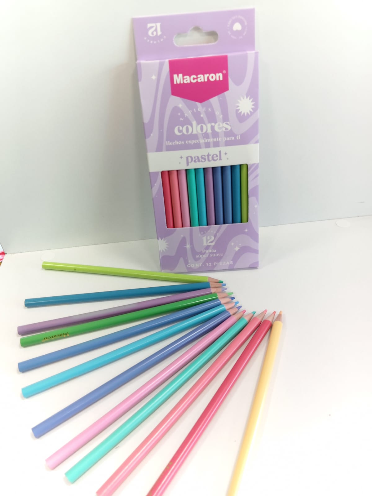 Set creioane colorate 12 culori Macaron