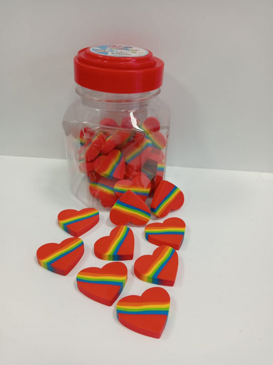 Radiera in forma de inima colorata