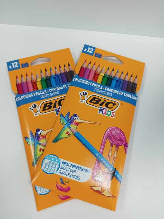 Set creioane colorate 12 culori Bic