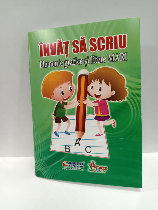 Carte Învăț să scriu – Elemente grafice și litere mari pentru copii