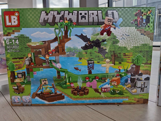 Set LEGO LB My World Minecraft, ideal pentru fanii Minecraft, oferind oportunități creative de construcție și joacă interactivă.